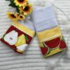 Kit 2 Panos de Prato Frutas - Maçã e Melancia - 50x70 cm com Renda Inglesa