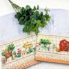 Kit 2 Panos de Prato Horta e Celeiro com Flores – 50x70 cm com Renda Inglesa e Barra Digital